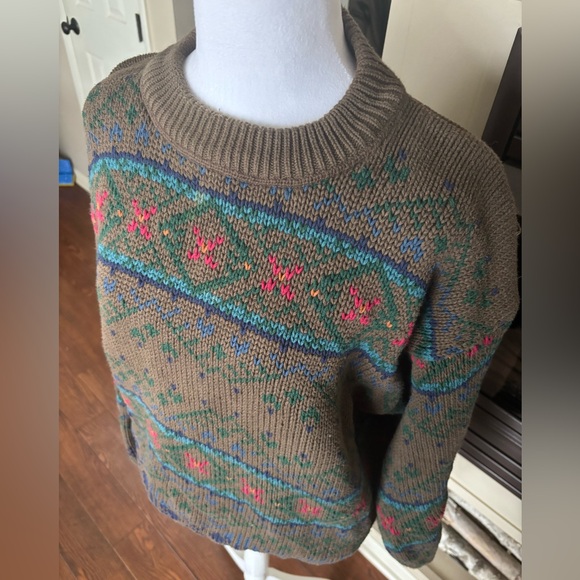 Eddie Bauer vintage Multicolor Patterned Sweater XL 100% cotton - Picture 4 of 6